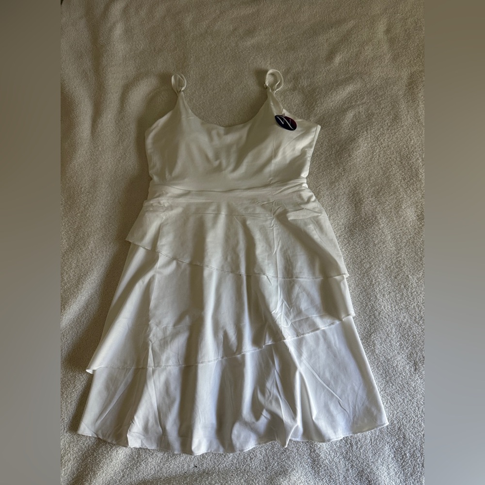 Adjustable Strappy Workout Tennis Dress Built in Pad Bra Layered Athletic Dress